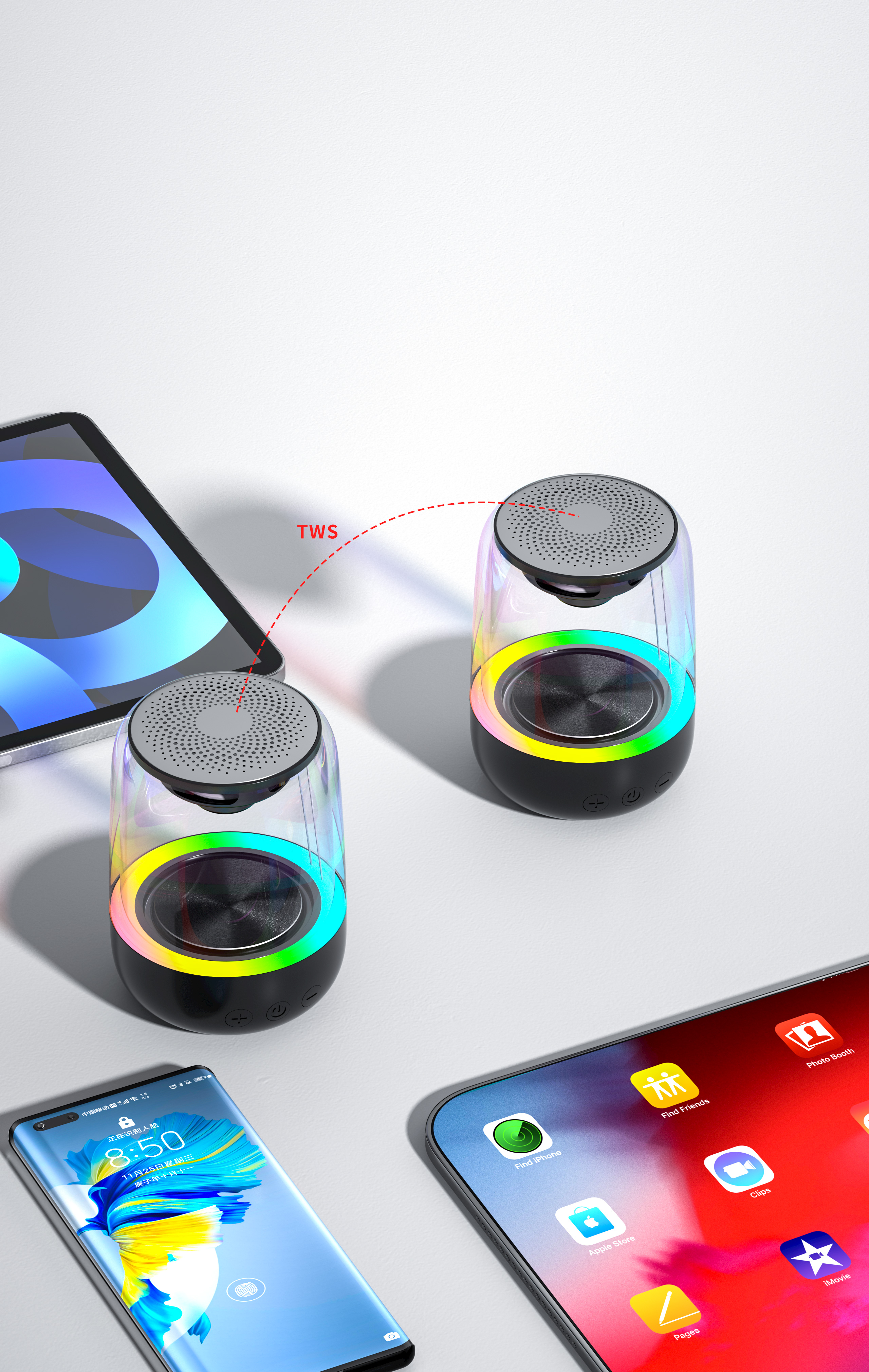 Loa Bluetooth YAYUSI C7 mặt giả kính, có khe cắm thẻ nhớ, chất lượng âm thanh to, Hàng chính hãng ủy quyền Kim Ánh