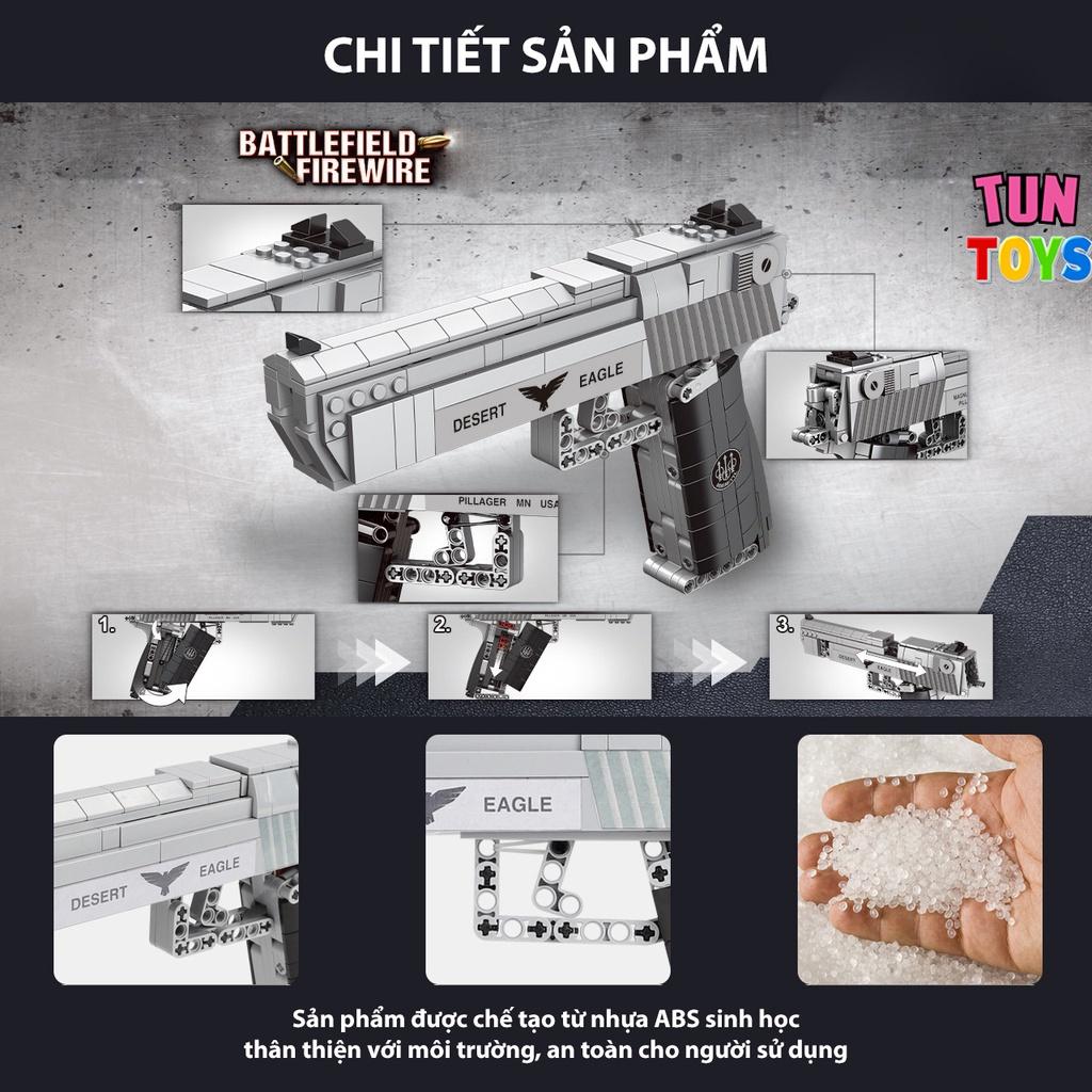 Đồ Chơi Súng Lắp Ráp Kiểu PUBG Lục Bạc DE, Đồ Chơi Hành Động Nhập Vai Cho Bé Trong Game Free Fire