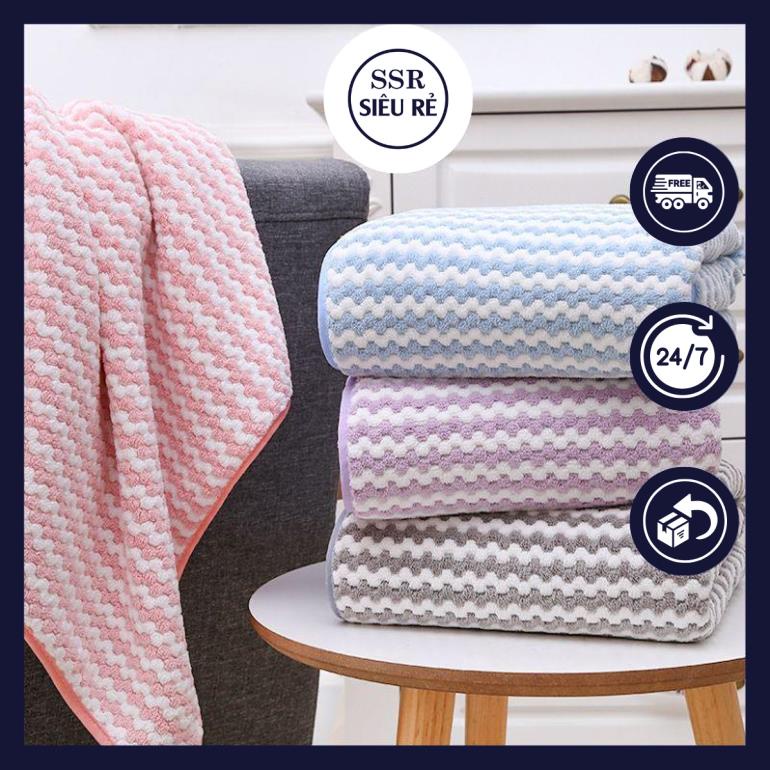 Khăn tắm bông san hô 70x140 cm Loại Xịn Dầy Siêu Thấm Hút PaKaSa - Hàng chính hãng