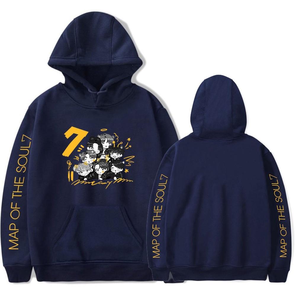 Áo hoodie form rộng Kpop Hoạt Hình Bơ Bé Trai Album Bản Đồ Của Linh Hồn Map of the soul 7
