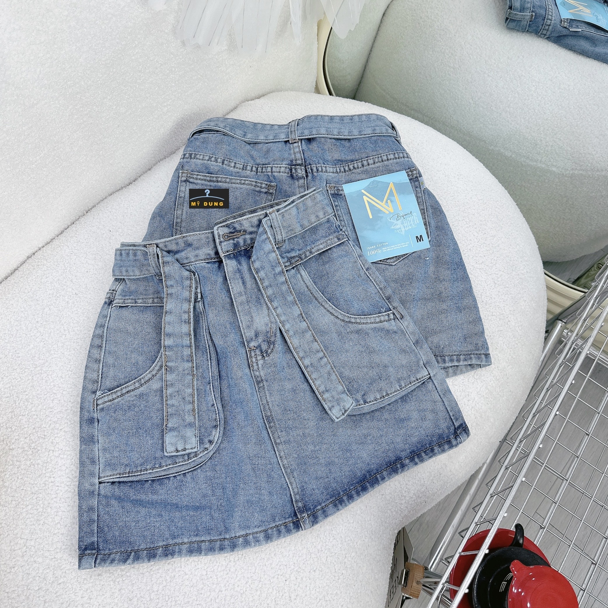CHÂN VÁY JEAN TÚI HỘP+ DÂY BEL , CÓ QUẦN BÊN TRONG- CÁ TÍNH, NĂNG ĐỘNG -FROM CHUẨN, PHỐI ĐỒ HƠI BỊ NGẦU