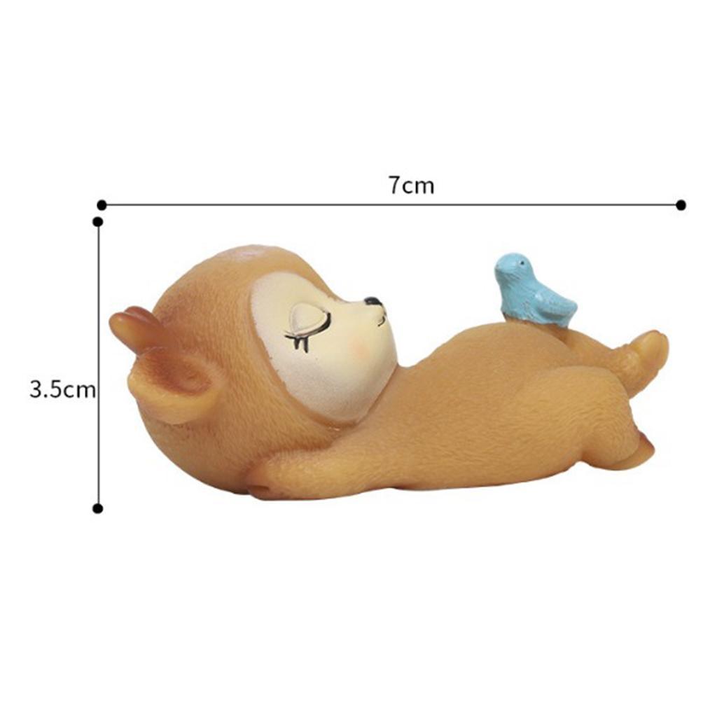 Deer Figurines Toys Home Decor Resin Ornament Cake Topper Party Desktop Decoration for Birthday Gifts