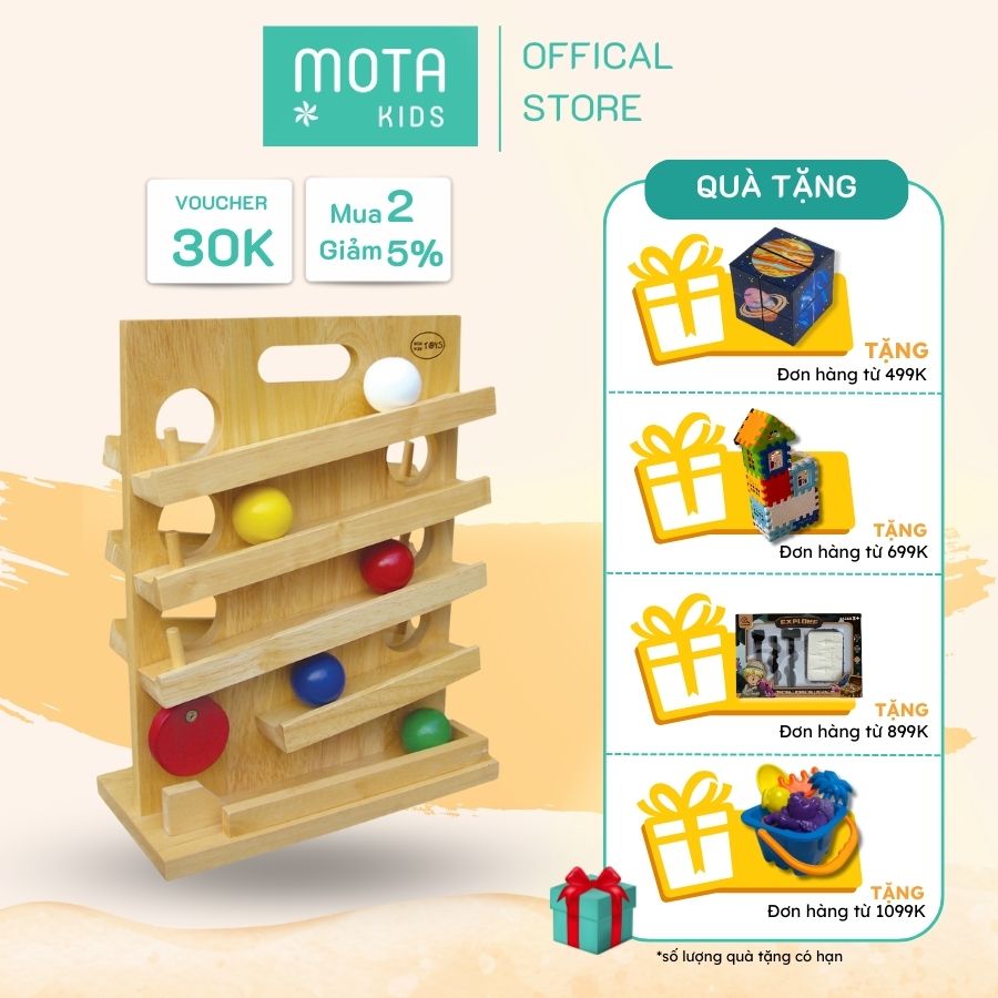 Đồ chơi thả lăn banh - Theo dõi trực quan cho bé từ 12-15 tháng Montessori Mota - Hàng chính hãng