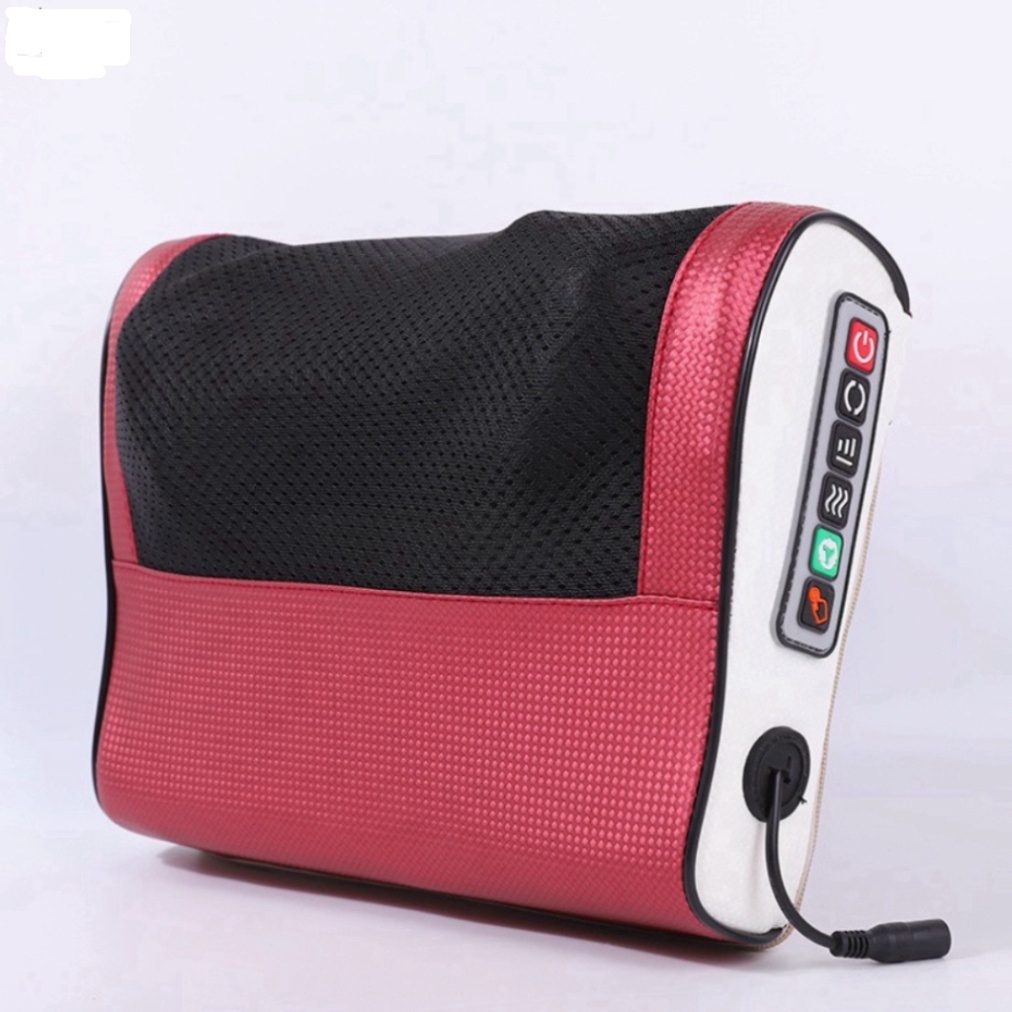 Gối Massage Hồng Ngoại - Đệm Gối Massage Kiêm Tựa Lưng 16 bi - Sử Dụng Pin Sạc - Mát Xa Cổ, Vai, Gáy