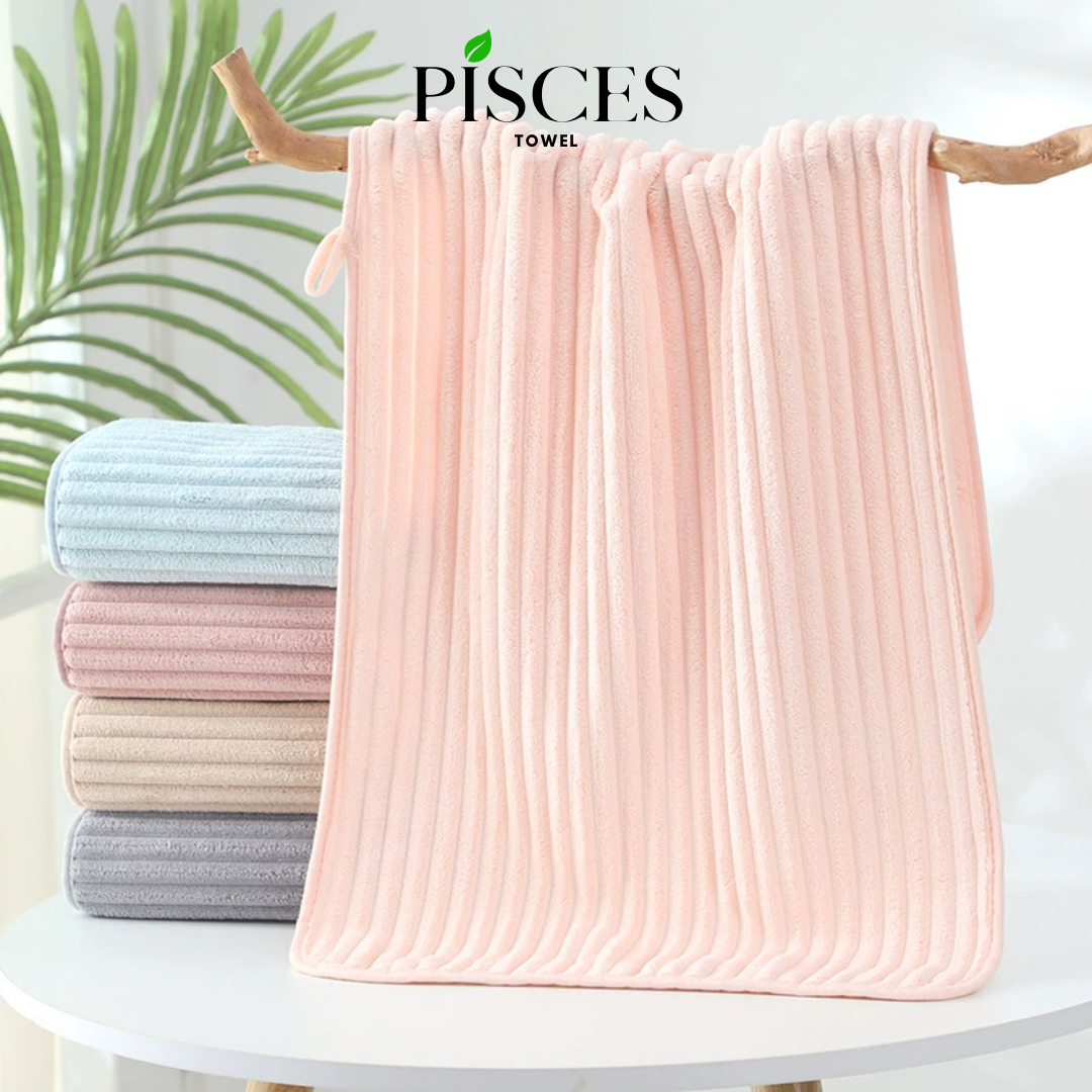 Khăn Tắm Lớn PISCES TOWEL 70x140cm Mềm Mại Thấm Hút Mồ Hôi, Khăn Gia Đình Thể Thao Tập Yoga Gym - Xanh dương, Xanh dương