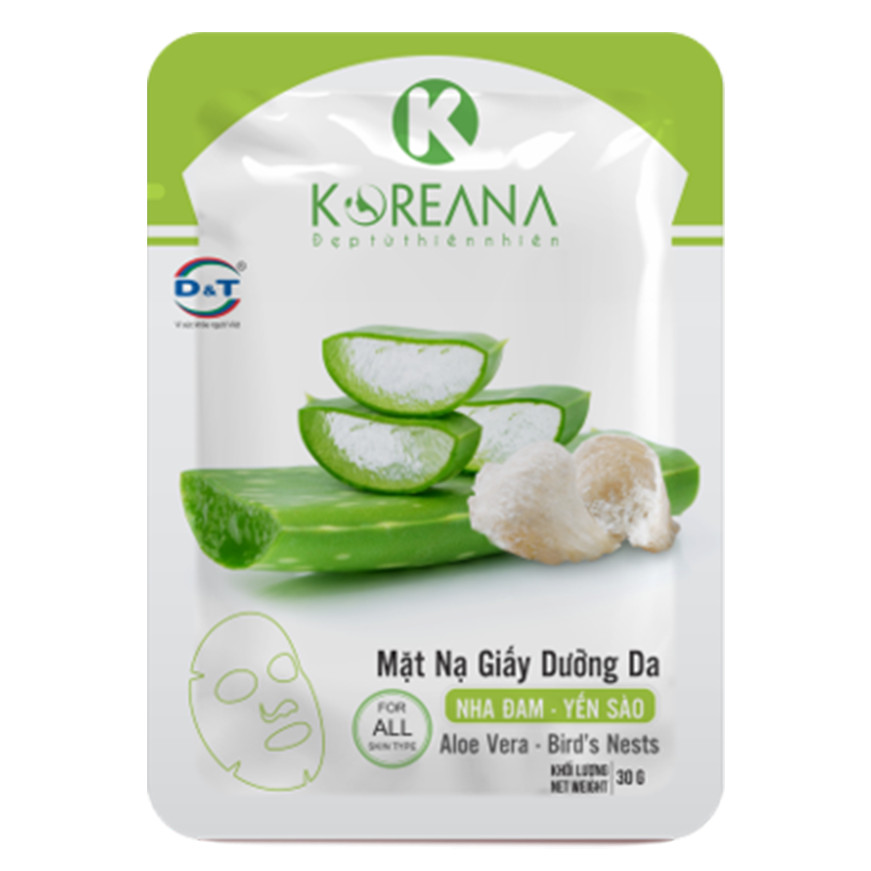 MẶT NẠ GIẤY DƯỠNG DA NHA ĐAM - YẾN SÀO- KOREANA - Gói 30g