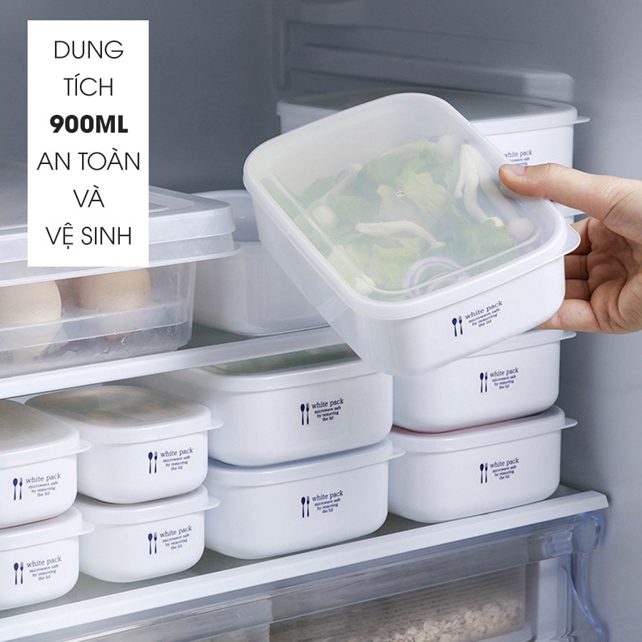 Bộ 2 hộp đựng thực phẩm bằng nhựa PP cao cấp 700mL - Hàng nội địa Nhật
