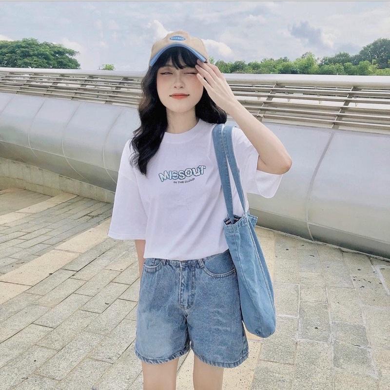 Áo Thun Tay Lỡ Unisex MISSOUT CLOUD màu ĐEN/TRẮNG /Nam nữ unisex/ Áo phông cổ tròn form rộng Jaystoree ️