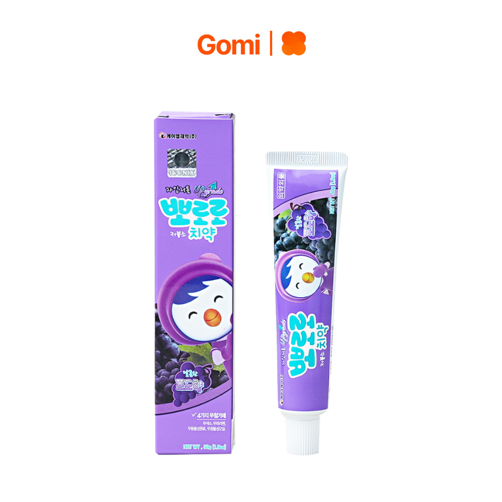 Kem Đánh Răng Không Chứa Florua Cho Trẻ Em Pororo Toothpaste 50g Gomi Mall