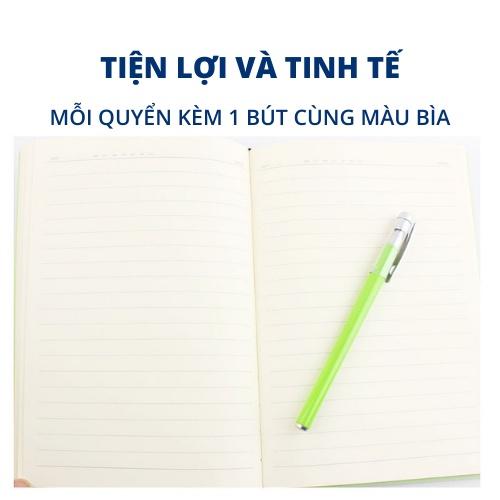 Sổ tay bìa da mềm A6 ghi chép tiện lợi có kèm bút A40877