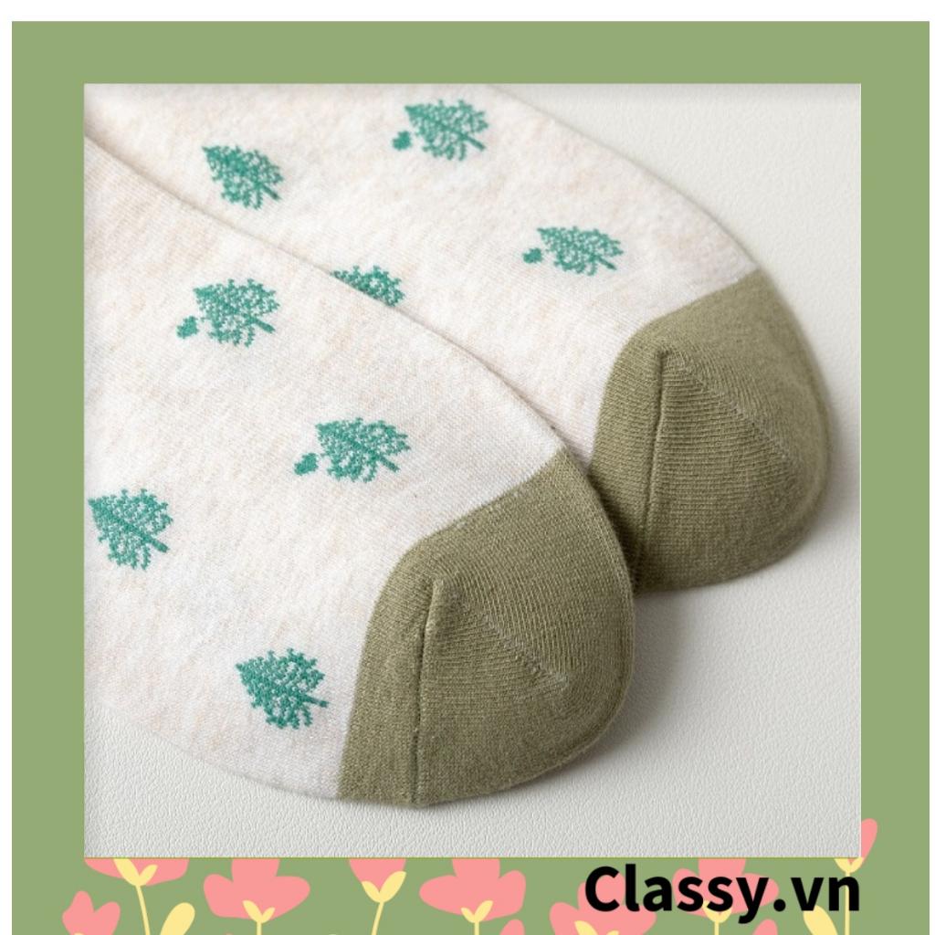 Tất cổ ngắn, vớ cổ ngắn dệt kim Classy nhiều họa tiết tông xanh pastel xinh xắn Hàn Quốc G1433