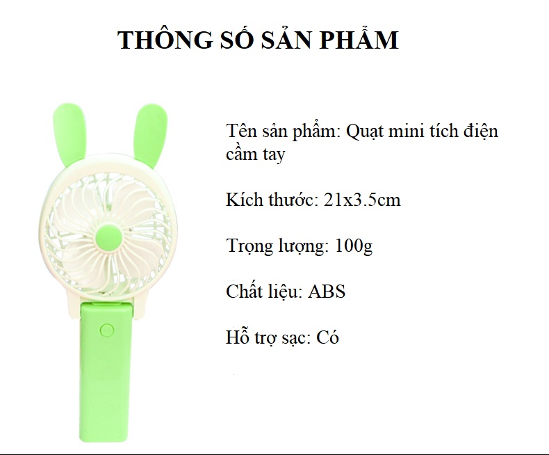 Quạt Mini Tích Điện Pin Sạc V01