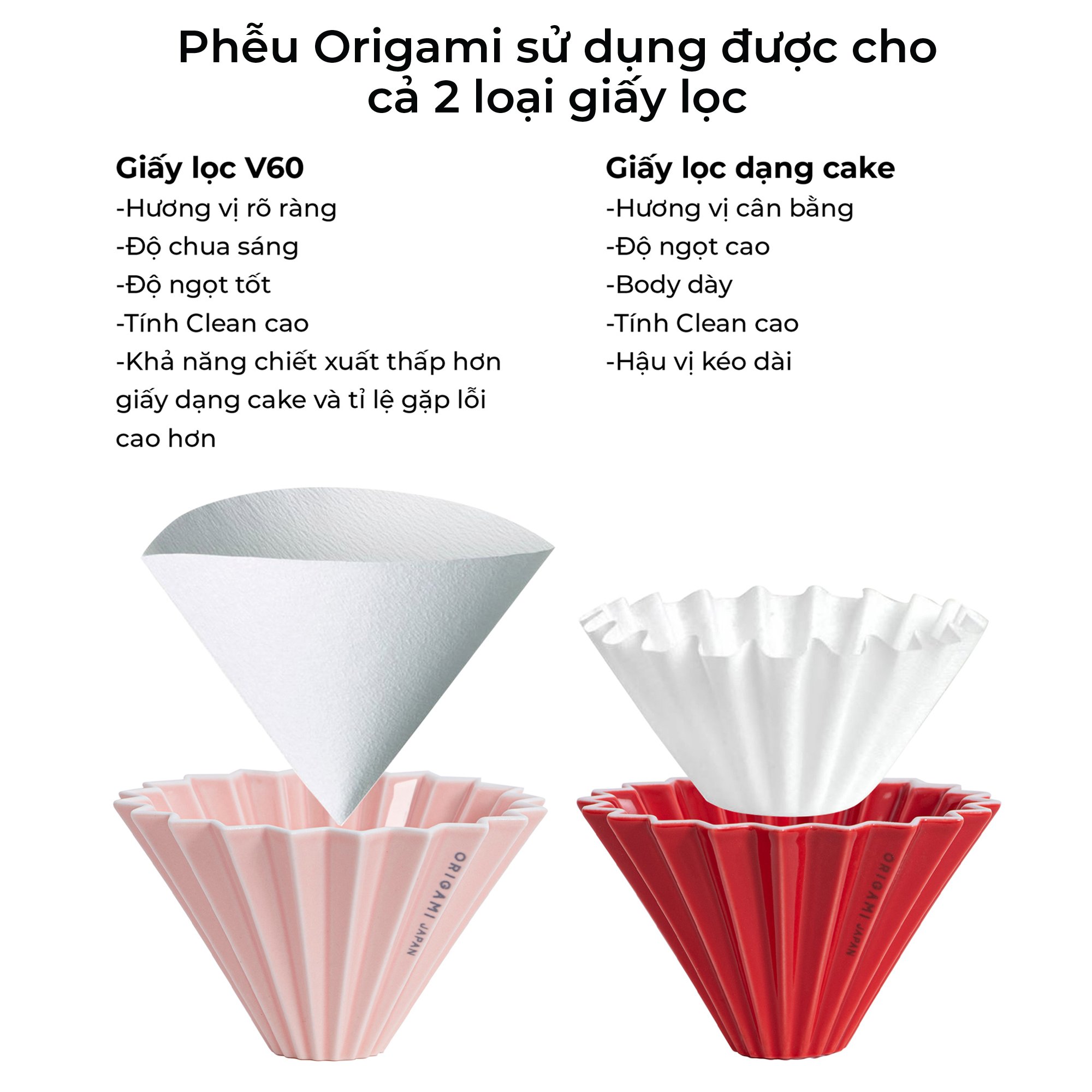 Phễu sứ V60 01 Origami Dripper S Pour over