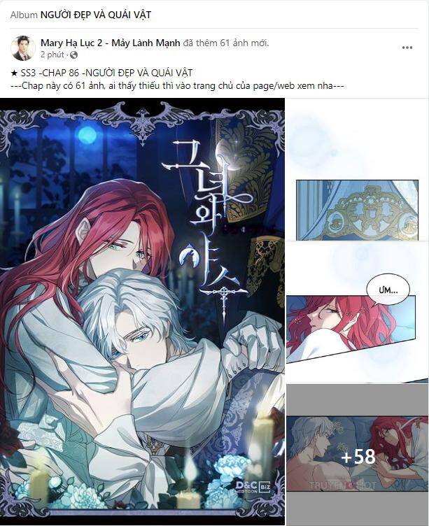 [18+] người đẹp và quái vật chapter 86.1 1