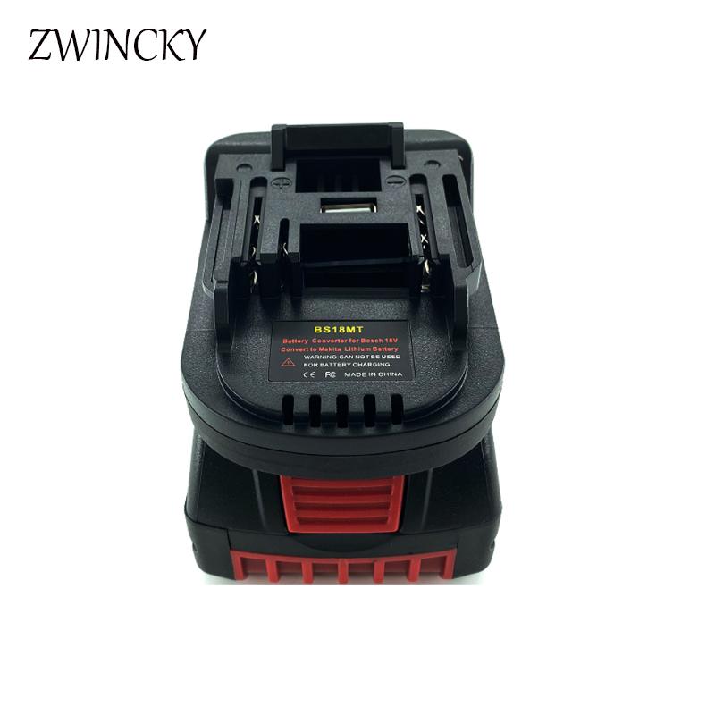 ZWINCKY BS18MT Pin Adapter Chuyển Đổi USB Cho Bosch 18V BAT619G/620 Pin Chuyển Đổi Cho Makita18V BL1860 Pin Lithium
