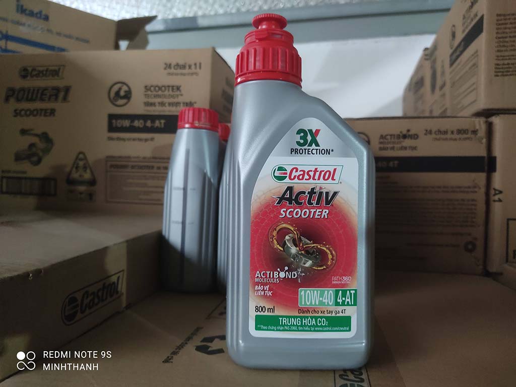 Dầu nhớt cho xe tay ga Castrol Activ Scooter, SAE 10W-40, 0.8L