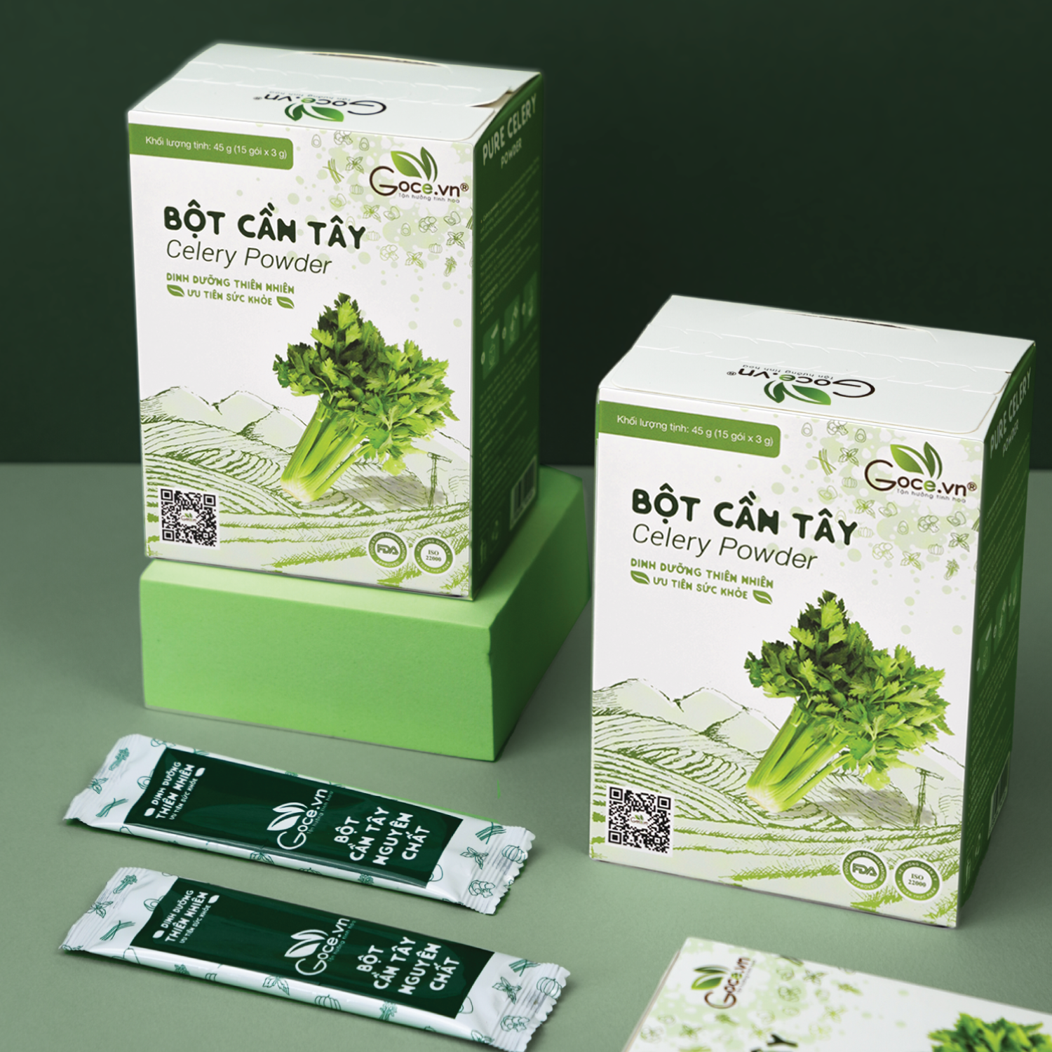 Bột cần tây nguyên chất Goce - 45g (15 gói x 3g)