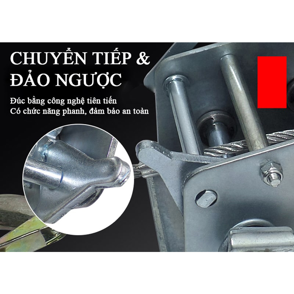Tời Quay Tay ABG 2500LBS 1135Kg - Máy Tời Xây Dựng Xoay Cầm Tay Chuyên Dùng Để Nâng Hạ Hàng Hóa , Máy Móc - Loại 2 Chiều - Hàng Chính Hãng