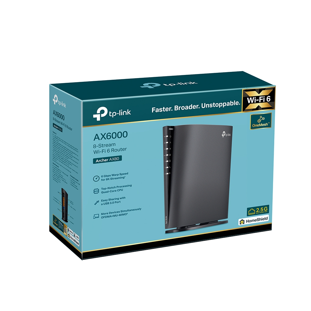 Bộ Phát Wifi TP-Link Archer AX80 8 Luồng Với Cổng 2.5G AX6000 - Hàng Chính Hãng