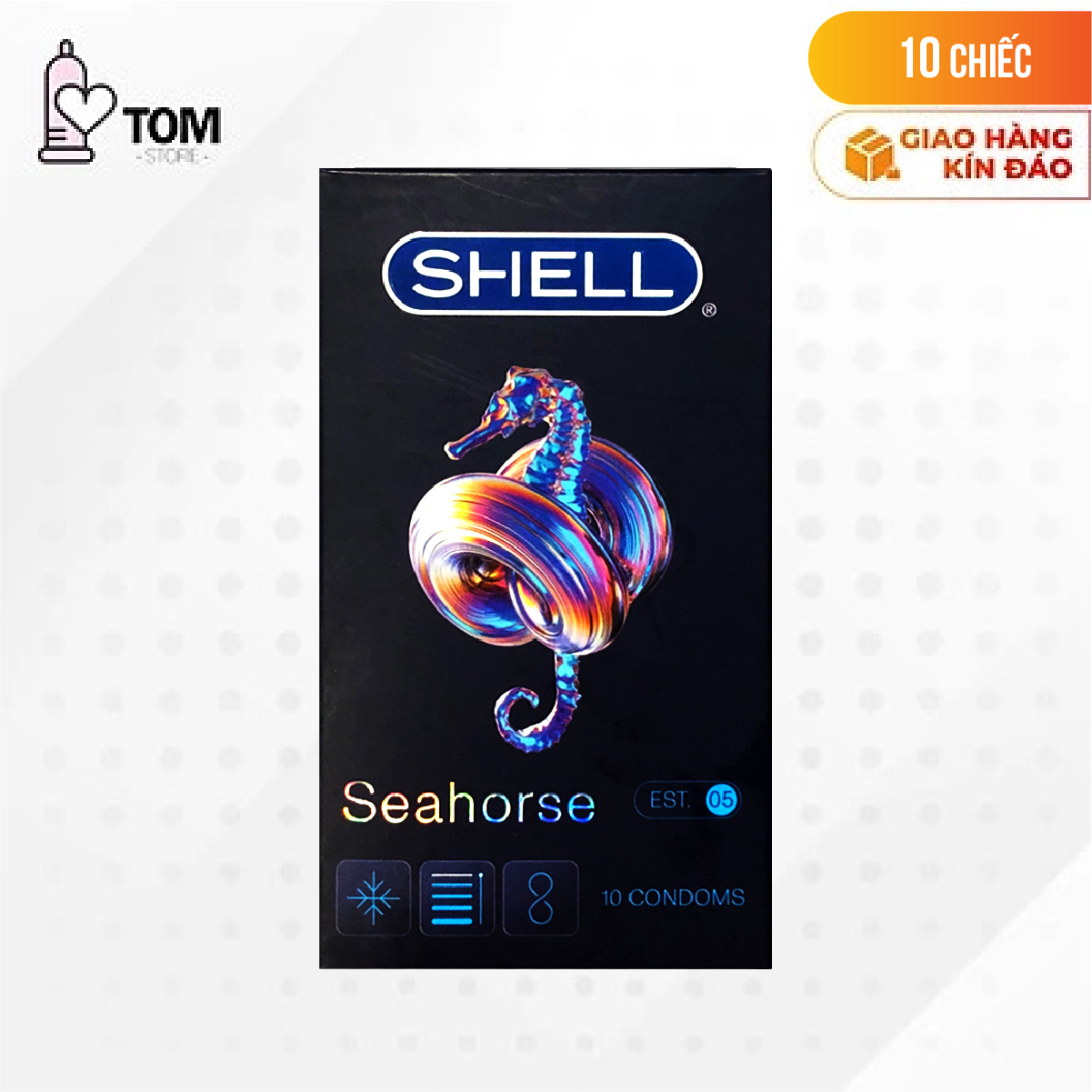 Bao cao su Shell Seahorse - Kéo dài thời gian - Hộp 10 cái