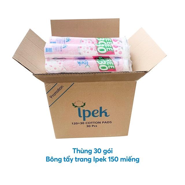 Combo 1 thùng bông tẩy trang Ipek 150 miếng ( 30 gói x 150)