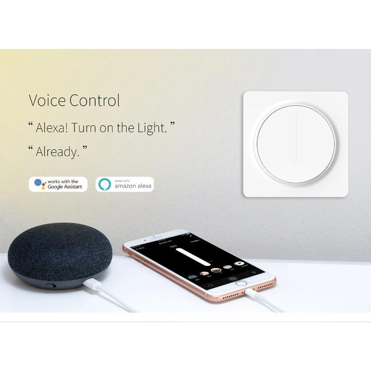 Công tắc Dimmer Wifi điều chỉnh độ sáng đèn/quạt trần - App Tuya/Smart life - Đế Vuông