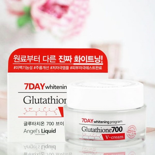 [ 1 lọ kem ] Kem  dưỡng ầm, làm sáng da 7Day Whitening Glutathione 700 V-cream Angle's Liquid 50ml