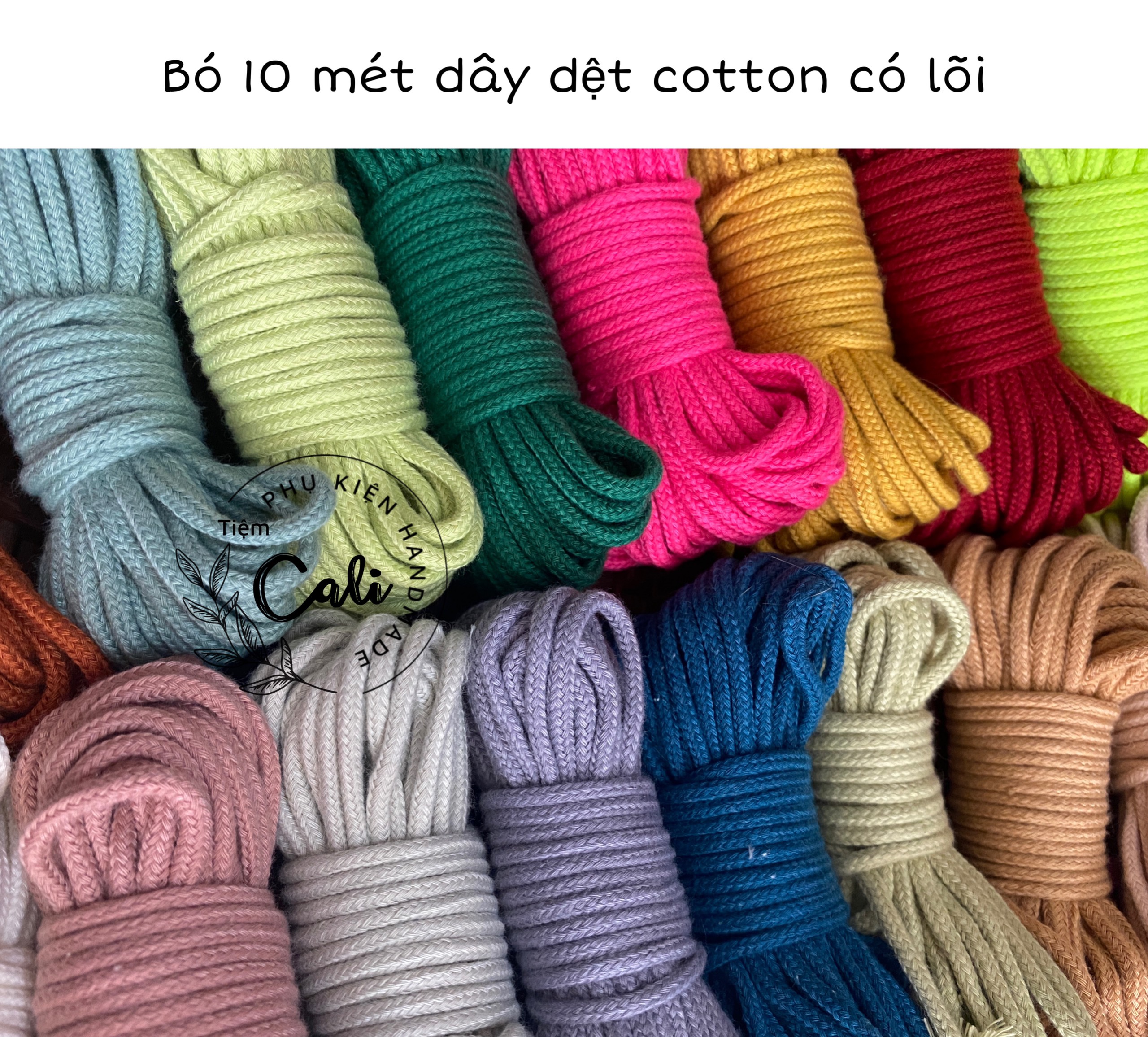 Bó 10 mét dây dệt tim cotton có lõi