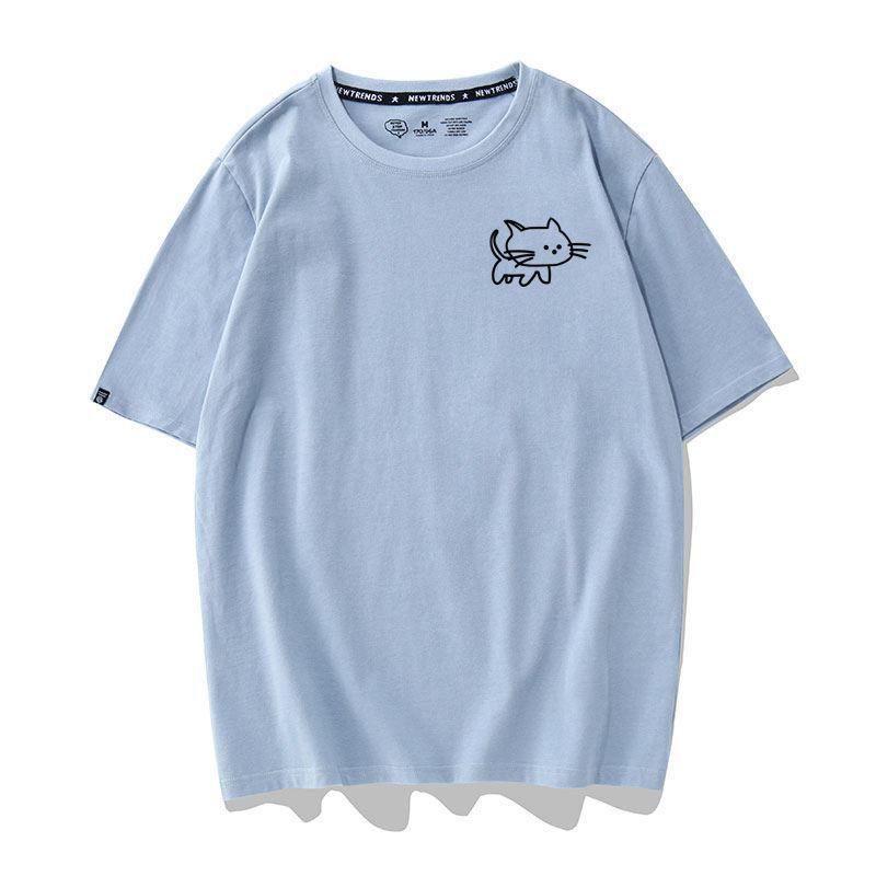 Áo Thun Nữ Tay Ngắn Hình Icon Mèo Nhiều Màu - Unisex - Cotton - Mã AT018