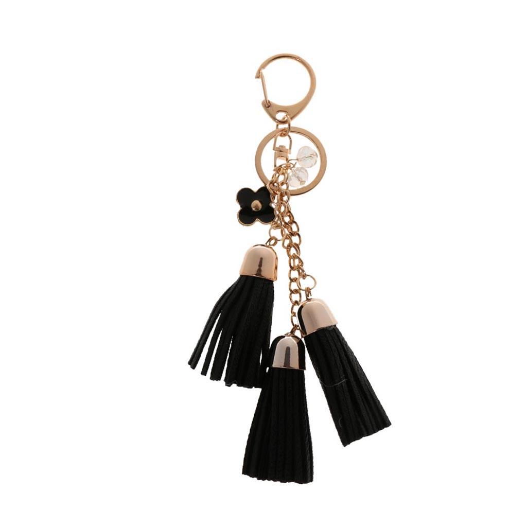 Fashion Bag Faux Leather Tassel Pendant Accessory Purse Decor Charm Keychain