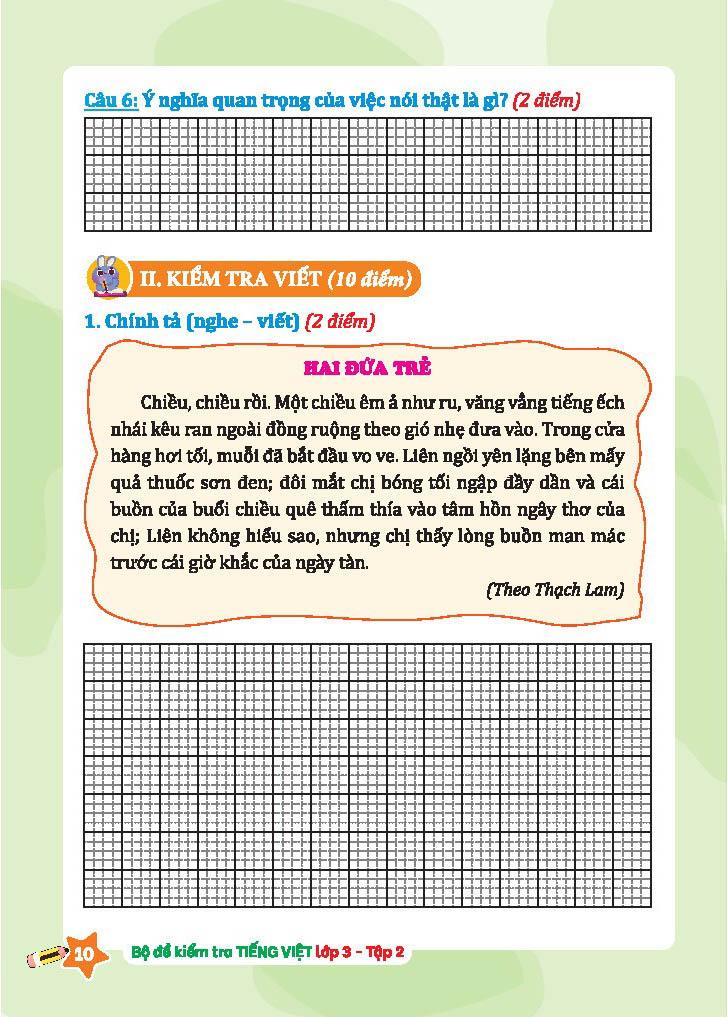 Bộ Đề Kiểm Tra Tiếng Việt Lớp 3 - Tập 2