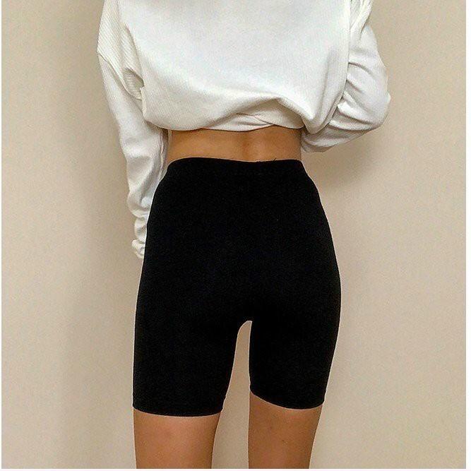 Quần nữ legging cotton ôm dáng siêu đẹp - Short đùi thể thao tập gym - Áo Khoác Thiên Hà