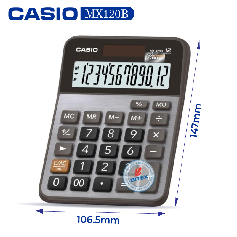 Máy tính Casio MX-120B, Bảo hành 7 năm - Hàng chính hãng Bitex