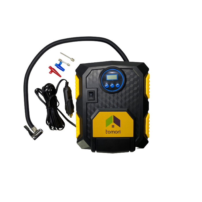 MÁY BƠM LỐP Ô TÔ TỰ NGẮT TOMORI 12V AC-01