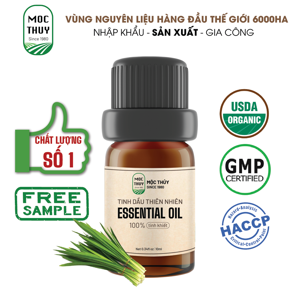 Tinh Dầu Lá Dứa Nguyên Chất Hữu Cơ MỘC THỦY 100ML - Pandan Essential Oil - Khử Mùi Xông Thơm Phòng, Thư Giãn - Đạt chuẩn chất lượng kiểm định