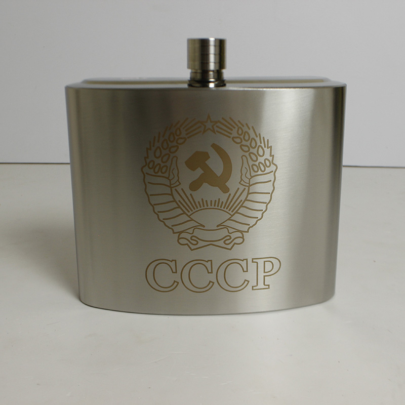 Bình Rượu INOX Logo CCCP Vàng Cao Cấp 2,5L( 88Oz) - Tặng Kèm Phễu INOX và Túi da