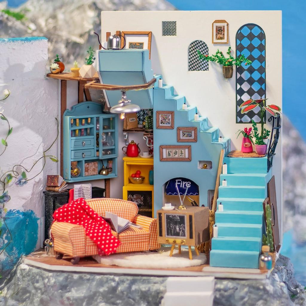 Mô hình nhà DIY Doll House Joy's Peninsula Living Room DG141 Miniature