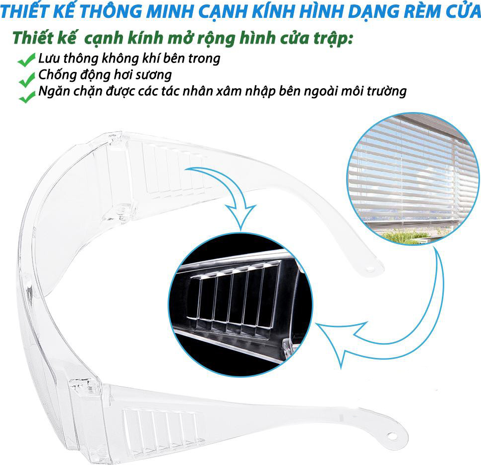 Kính nam nữ trong suốt chống bụi, cản tia UV, chắn gió, chống giọt bắn bảo vệ mắt- kính bảo hộ ( tặng kèm khẩu trang)