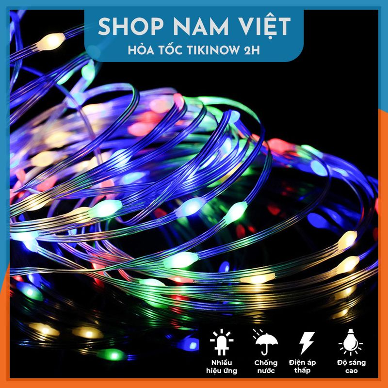 Dây Led Đom Đóm RGB Hiệu Ứng Thác Nước, Quấn Cây Thông Noel, Trang Trí Ngoài Trời, Cảm Nhạc, Điều Khiển App - Chính Hãng NAVIVU