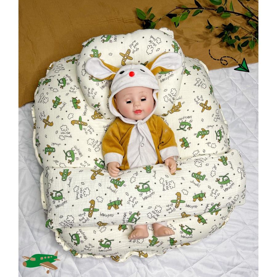 Combo Gối Chống Trào Ngược Muslin Hapiso