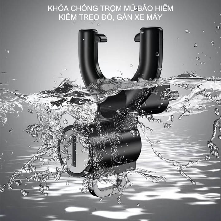 Khóa gắn xe máy chuyên dùng chống trộm mũ bảo hiểm, treo đồ đa năng, bằng hợp kim chắc chắn