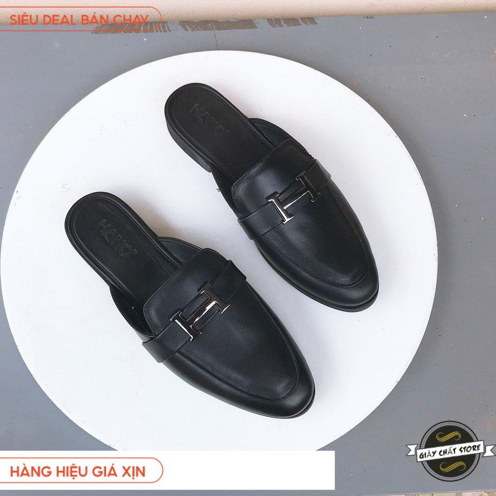 Sục nam giày bít mũi đai chữ h da Pu hàng xịn VN02