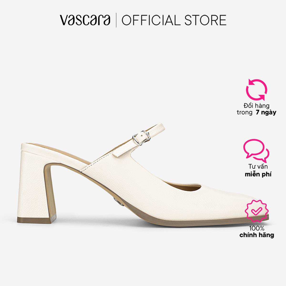 Vascara Guốc Mules Mary Janes Block Heel - GNN 0222
