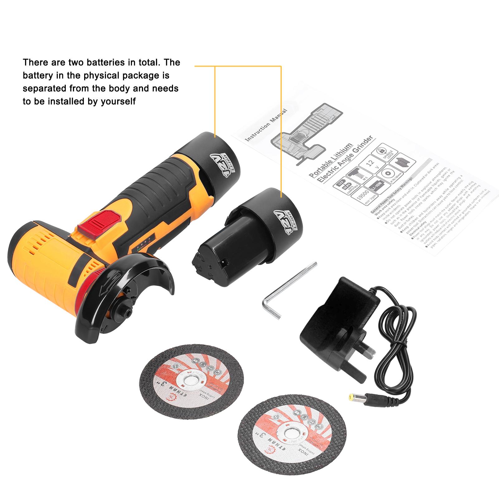 19500rpm Electric Grinding Tool Multifunctional Mini Grinder Handheld Cutter for Cutting Polishing Ceramic Tile Wood Stone Steel