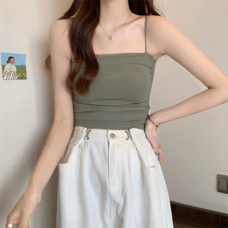 Áo Bra 2 Dây NHÚN EO BỤNG DÁNG croptop, chất su thun cogiãn, mềm mịn mát, có đệm ngực chất mềm mịn mát, nhiều màu để chọn lựa Nữ Women