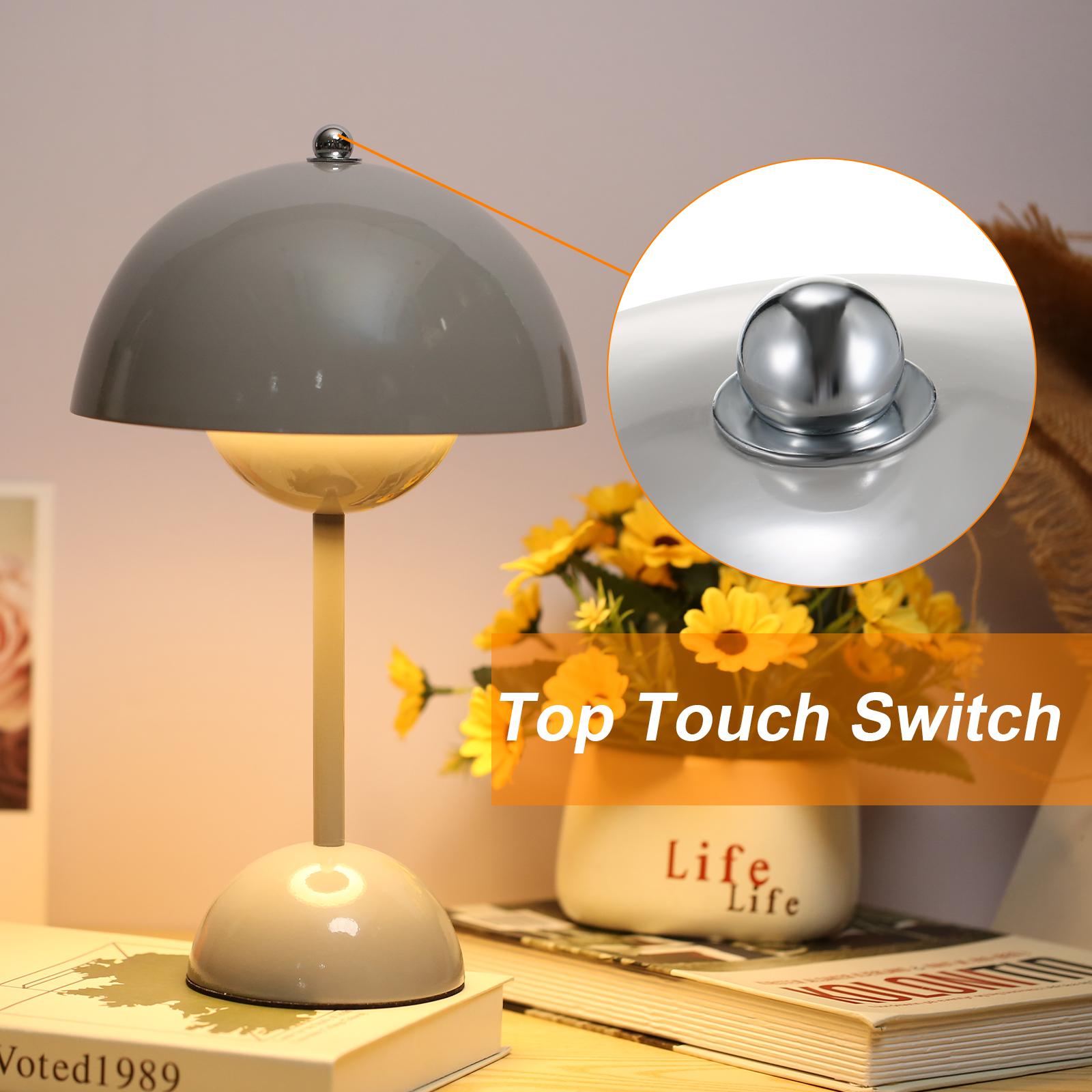 Neoglint USB Rechargeable Table Lamp Touching Control Bedside Night Light Decorative Bedroom Nightstand Lamp