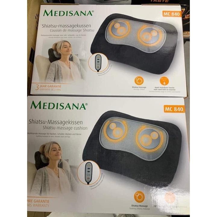 Gối Massager Cổ Vai Gáy Medisana MC840, Gối Massage Hồng Ngoại 4 Con Lăn Giúp Thông Khí Huyết, Giảm Đau Mỏi, Nhập Đức