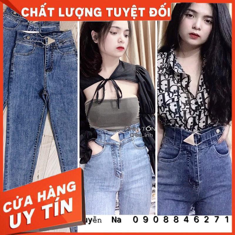 QUẦN JEANS ÔM CẠP SIÊU CAO co giãn tốt- hình shop chụp thật