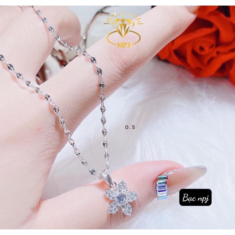 Dây chuyền cho bé, Vòng cổ mặt bông hoa ️ XINH XẮN ️ Bạc Ta- Bạc Npj