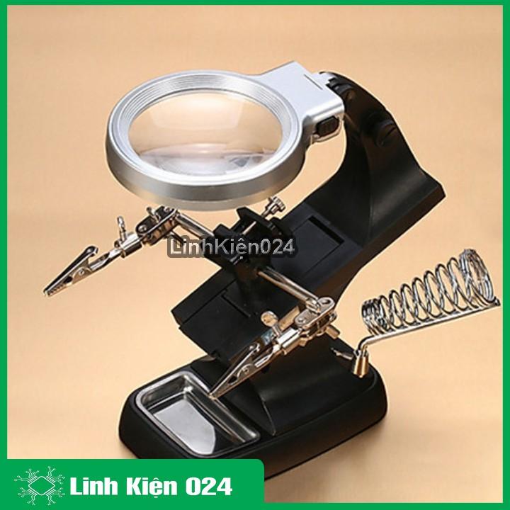 Kính Lúp Hàn Mạch Để Bàn Đa Năng TH-7023 3X/4.5X Quay 360 Độ (Có Đèn)